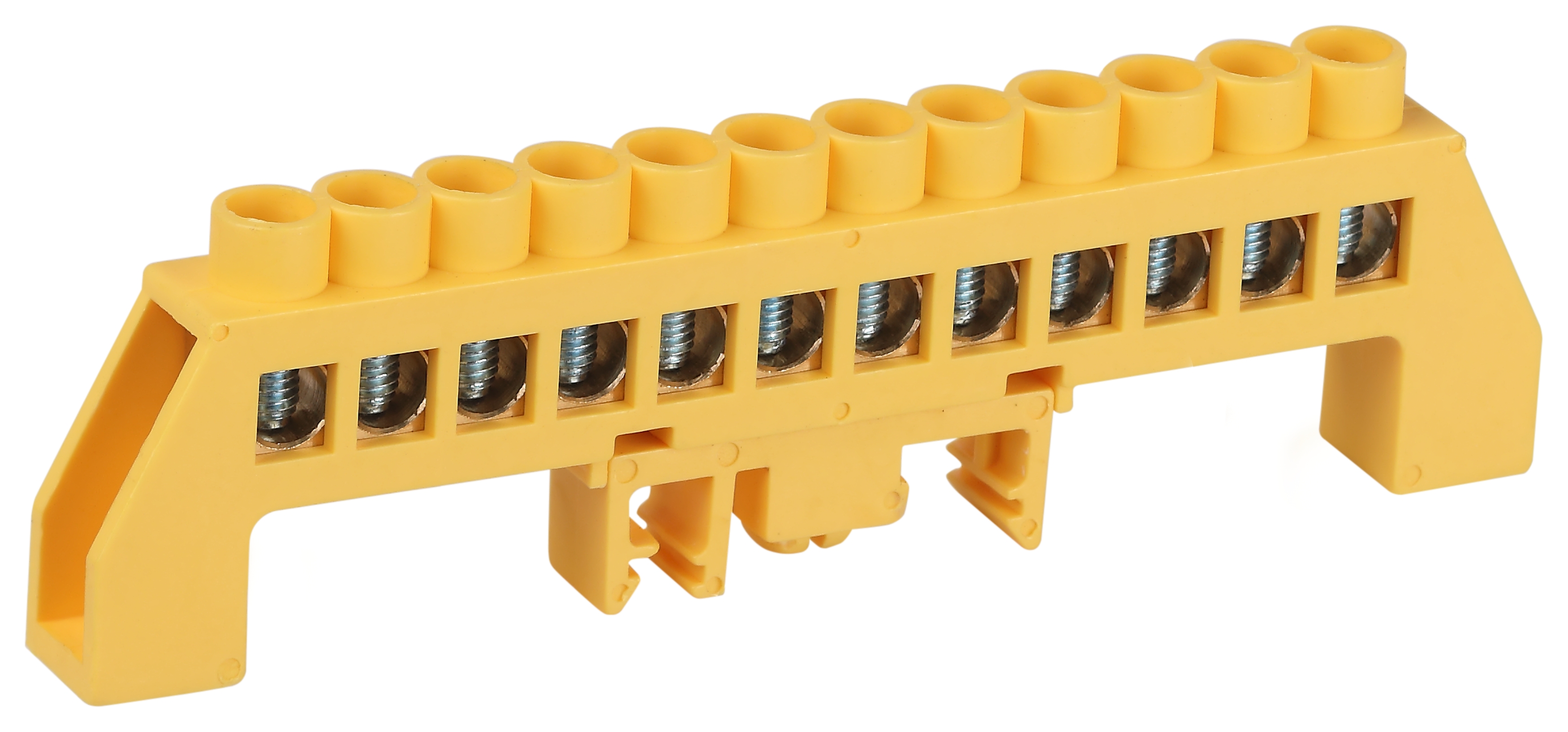 Изображение товара ЭРА Шина NO-224-118 PE земля в комбинированном изоляторе на DIN-рейку ШНИ-8х12-12-Д-желтый