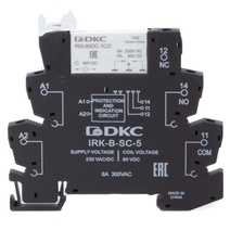 Изображение товара DKC Реле интерфейсное, 1CO, ком. ток 6А, AgSnO2, напряжение 230V AC/DC, винтовые клеммы.