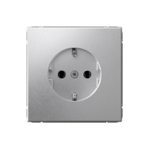 Изображение товара Systeme Electric ArtGallery Алюминий Розетка с заземлением, 16А, механизм, быстрозажим. клем.