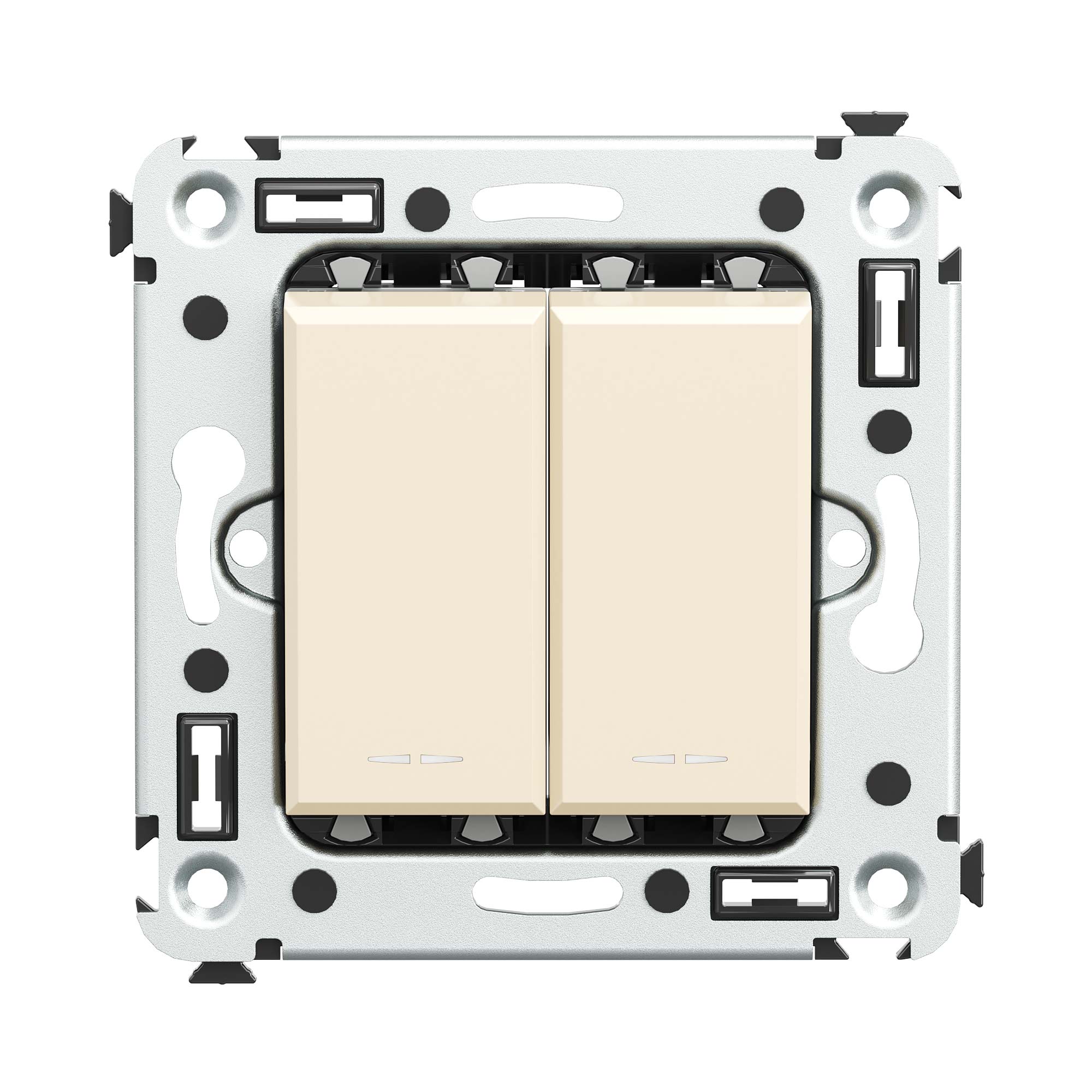 Изображение товара DKC Avanti Выключатель двухклавишный в стену, "Ванильная дымка"