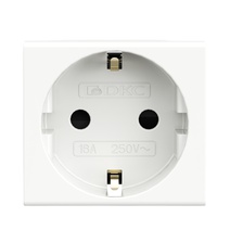 Изображение товара DKC Розетка силовая 2Р+Е, со шторками, "Viva", 2 мод., цвет белый