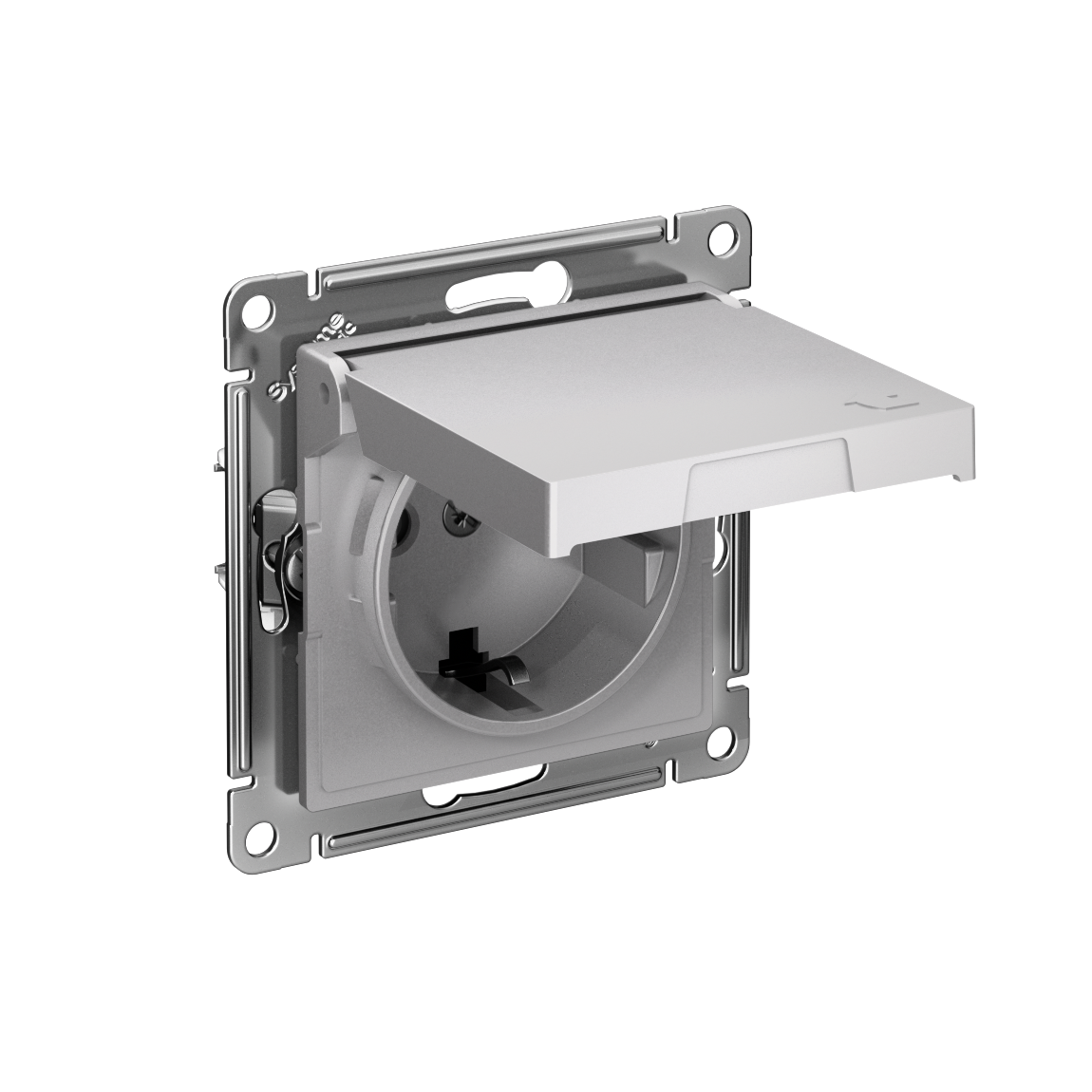 Изображение товара Systeme Electric AtlasDesign Алюминий Розетка с заземл. со шторк. с крышкой, 16А,IP20, мех., быстрозажим. клем. Изображение товара Systeme Electric AtlasDesign Алюминий Розетка с заземл. со шторк. с крышкой, 16А,IP20, мех., быстрозажим. клем.
