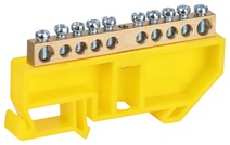 Изображение товара ЭРА Шина NO-224-90 PE земля на DIN-изоляторе ШНИ-6х9-10-Д-желтый