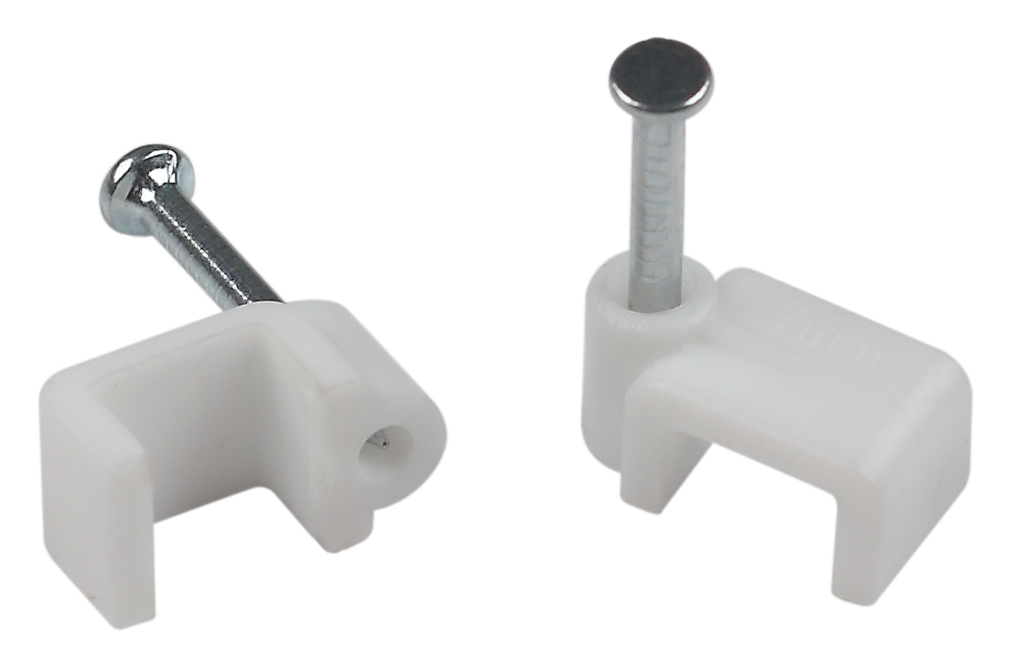 Изображение товара ЭРА Скоба пластиковая NO-224-583 крепежная плоская 7 мм белая (50 шт/уп)