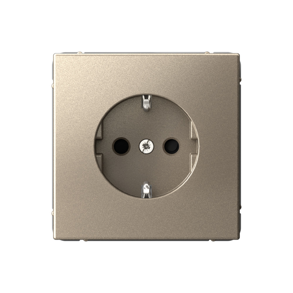 Изображение товара Systeme Electric ArtGallery Шампань Розетка с заземлением со шторками, 16А, механизм, быстрозажим. клем.
