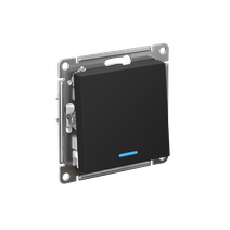 Изображение товара Systeme Electric AtlasDesign Карбон Переключатель 1-кл с подсветкой, сх.6а, 10АХ, мех., быстрозажим. клем.