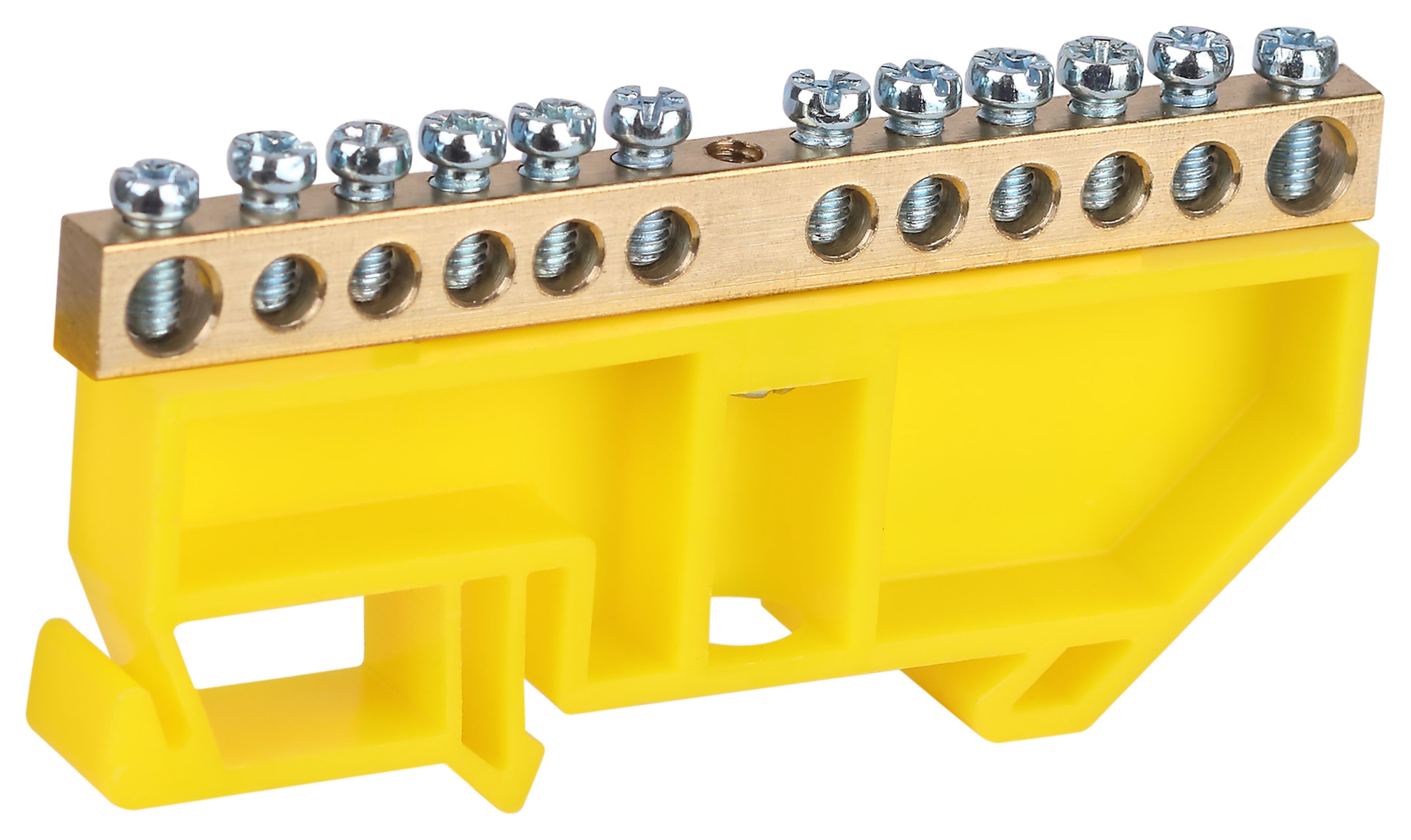 Изображение товара ЭРА Шина NO-224-91 PE земля на DIN-изоляторе ШНИ-6х9-12-Д-желтый