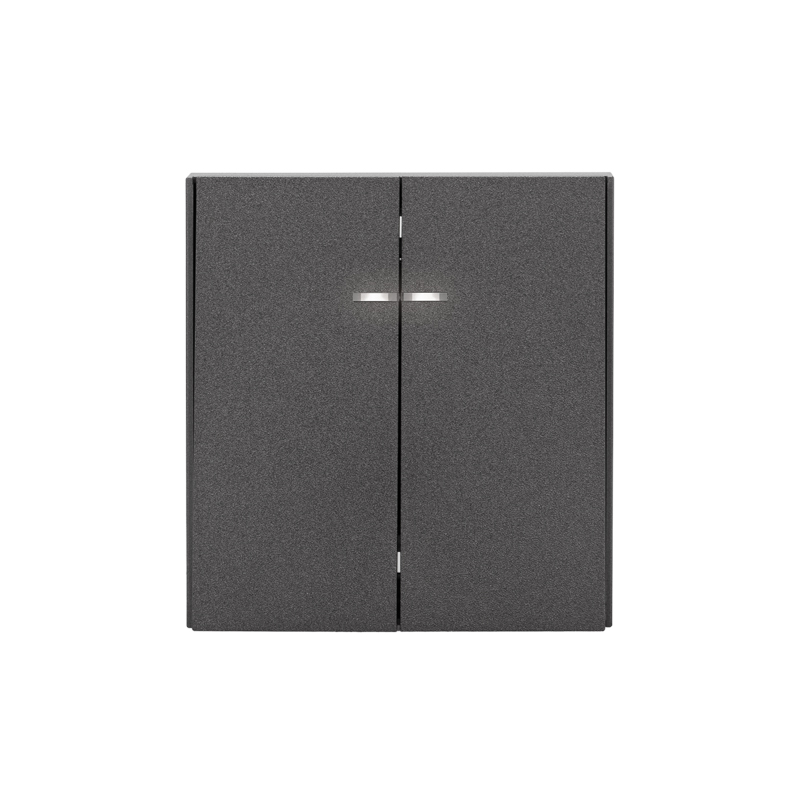 Изображение товара KRANZ STRONG Выключатель 2 кл с подсветкой 10А с/у графит, с 1-пост. рамкой