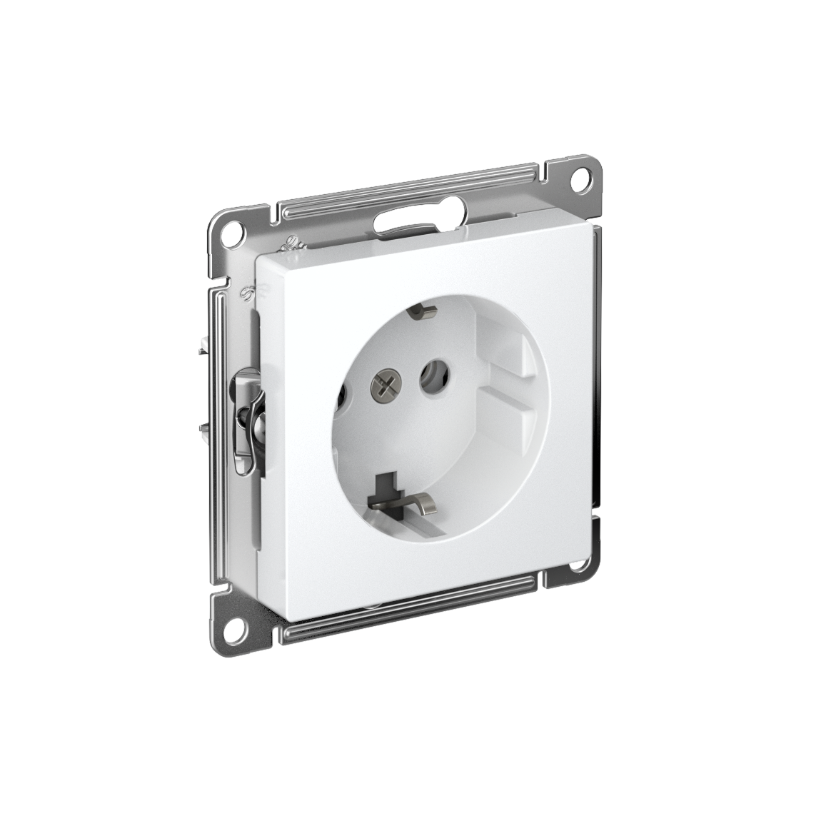 Изображение товара Systeme Electric AtlasDesign Белый Розетка с заземлением, 16А, мех., быстрозажим. клем.