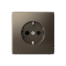 Изображение товара Systeme Electric ArtGallery Мокко Розетка с заземлением со шторками, 16А, механизм, быстрозажим. клем.