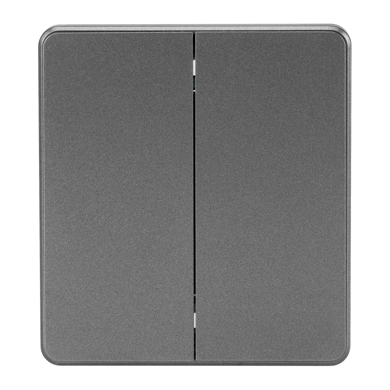 Изображение товара KRANZ ROUND Выключатель 2 кл перекрестный (переключатель) 10А с/у титан , с 1-пост. рамкой