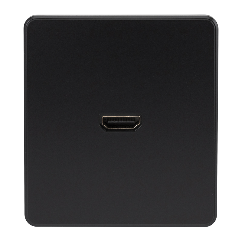 Изображение товара KRANZ ROUND Розетка HDMI с/у оникс , с 1-пост. рамкой