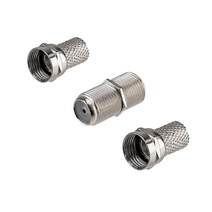 Изображение товара PROconnect Набор разъемов антенных ТВ №1 (1 переходник гн F – гн F, бочка без кольца, 2 F-разъема RG-6) пакет