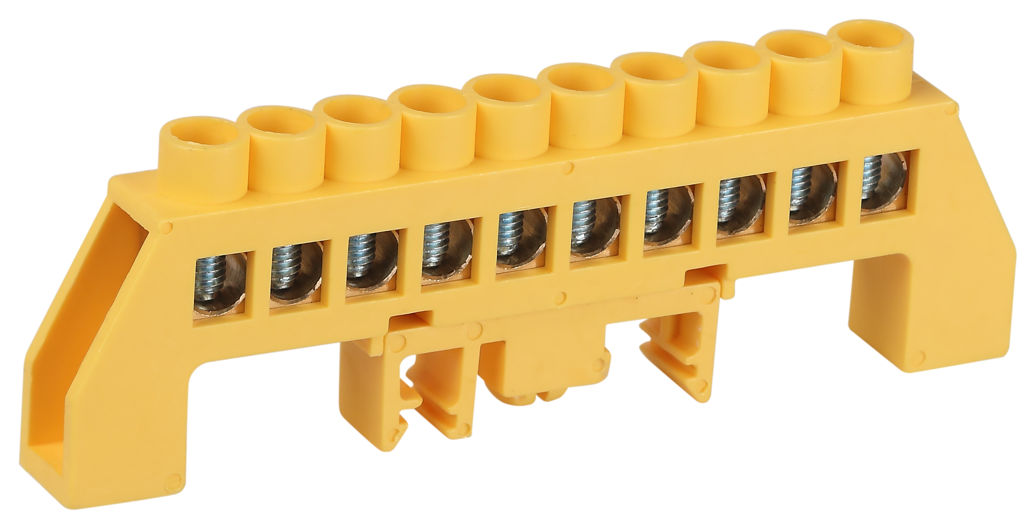 Изображение товара ЭРА Шина NO-224-117 PE земля в комбинированном изоляторе на DIN-рейку ШНИ-8х12-10-Д-желтый