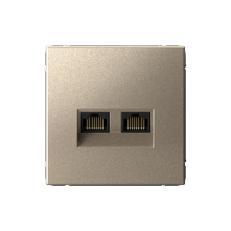 Изображение товара Systeme Electric ArtGallery Шампань Розетка двойная компьютерная RJ45+RJ45, кат. 5е, механизм