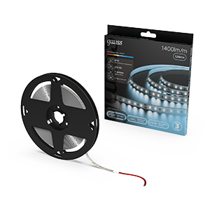 Изображение товара Лента Gauss LED 2835/120 24V 12W/m 1400lm/m 4000K 8mm IP65 5m 1/50