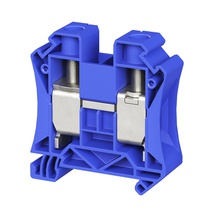 Изображение товара Клемма проходная, винтовой зажим, 2 точки подключения, 35 кв.мм, синяя