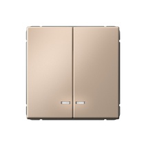 Изображение товара Systeme Electric ArtGallery Песочный Выключатель 2-клавишный с подсветкой, сх.5а, 10АХ, механизм, быстрозажим. клем.