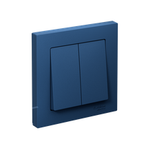 Изображение товара Systeme Electric AtlasDesign Аквамарин Выключатель 2-клавишный, сх.5, 10АХ, в сборе, быстрозажим. клем.