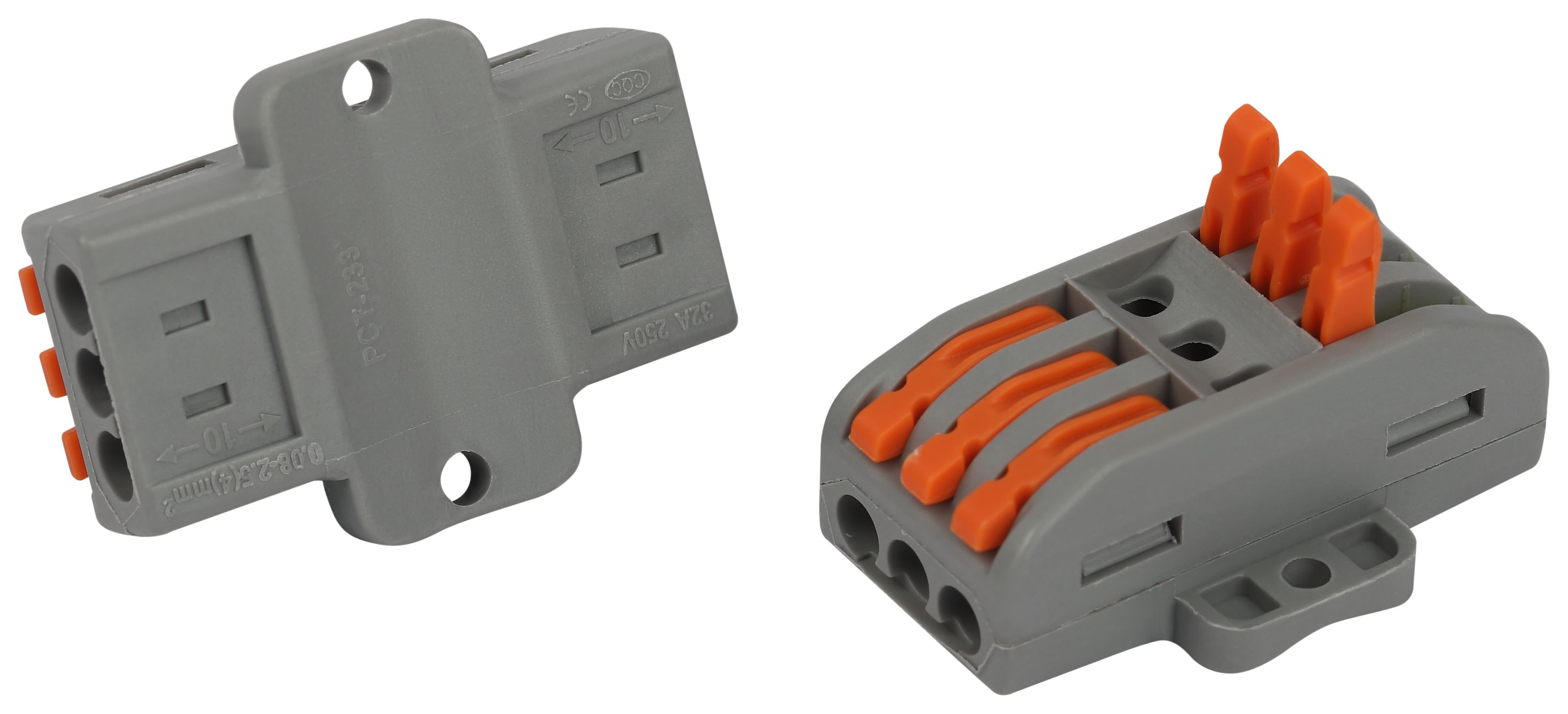 Изображение товара ЭРА NO-225-399 проходная клемма с рычагами, 0. 08-4 мм2, 6 зажимов