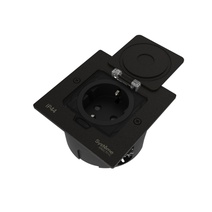 Изображение товара MultiDesk лючок с розеткой 16А/250В, IP44, чёрный матовый, MDK21