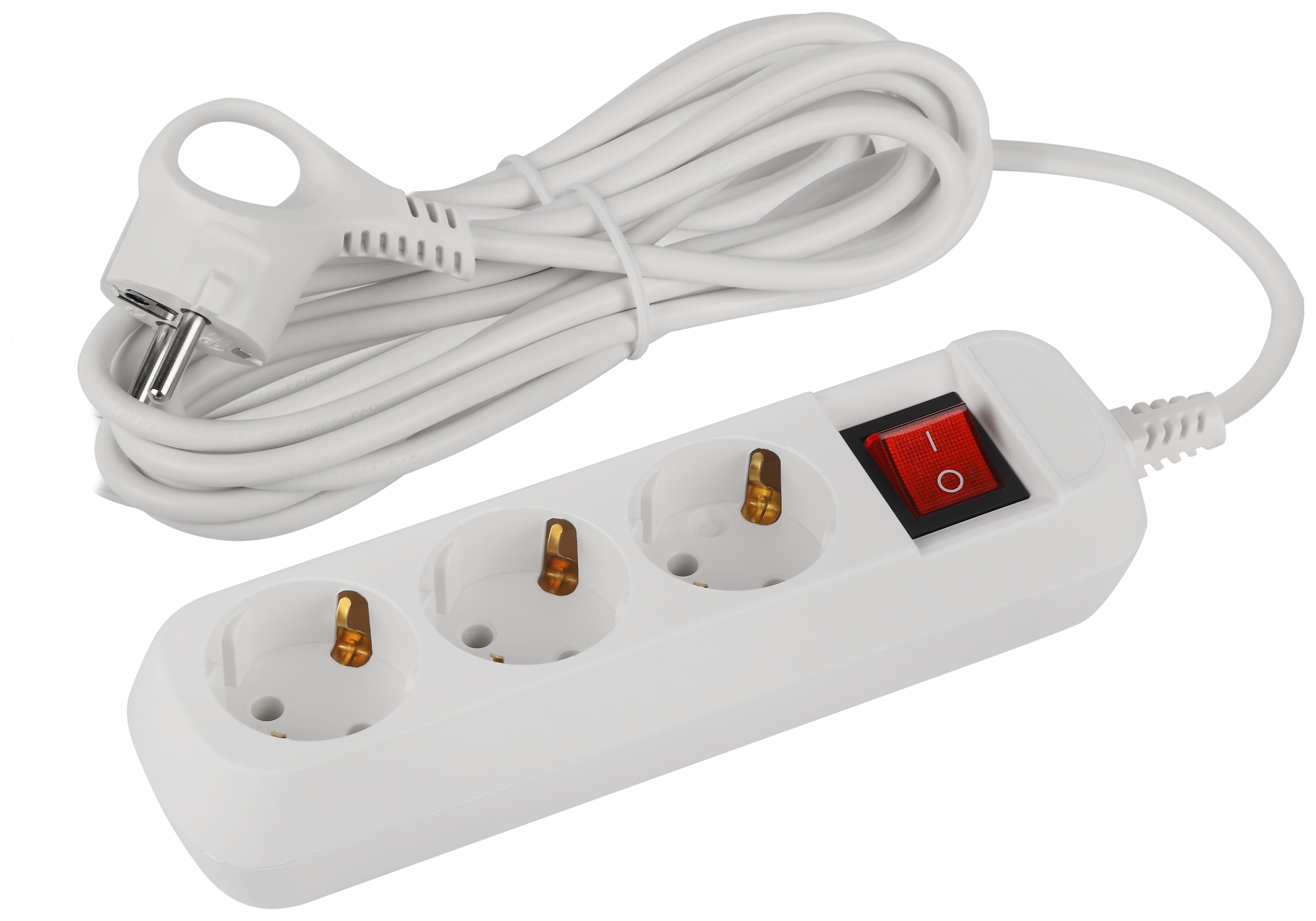 Изображение товара ЭРА Удлинитель электрический UDL-10-350-ES Greenline 3 розетки с заземлением с выключателем 5м ПВС 3x0.75мм2 Изображение товара ЭРА Удлинитель электрический UDL-10-350-ES Greenline 3 розетки с заземлением с выключателем 5м ПВС 3x0.75мм2