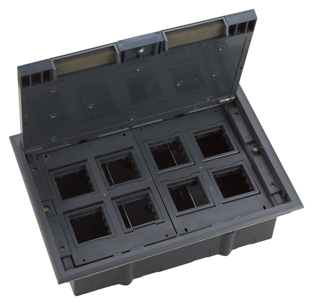 Изображение товара Лючок MultiDesk MDK10 для фальшпола с монтажной коробкой и возможностью установки до 16 модулей