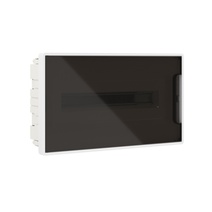 Изображение товара DKC Щиток 18 мод встраиваемый FRAME, белый, с тонированной дверцей, с 2  шинами PEN на 8 и 10 отв.