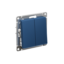 Изображение товара Systeme Electric AtlasDesign Аквамарин Выключатель 2-клавишный, сх.5, 10АХ, мех., быстрозажим. клем.