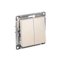 Изображение товара Systeme Electric AtlasDesign Бежевый Выключатель 2-клавишный, сх.5, 10АХ, мех., быстрозажим. клем.