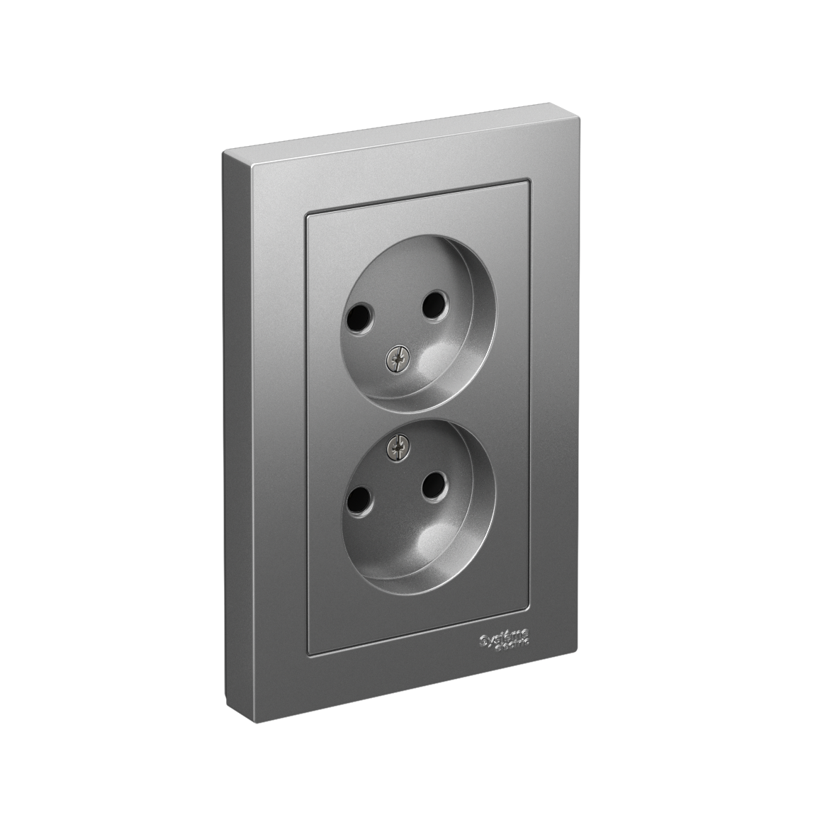 Изображение товара Systeme Electric AtlasDesign Сталь Розетка б/з двойная, 16А, в сборе