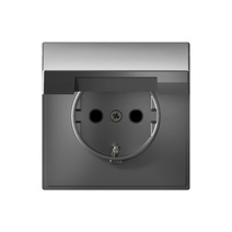 Изображение товара Systeme Electric ArtGallery Сталь Розетка с заземл. со шторк. с крышк., 16А, IP20,  механизм, быстрозажим. клем.