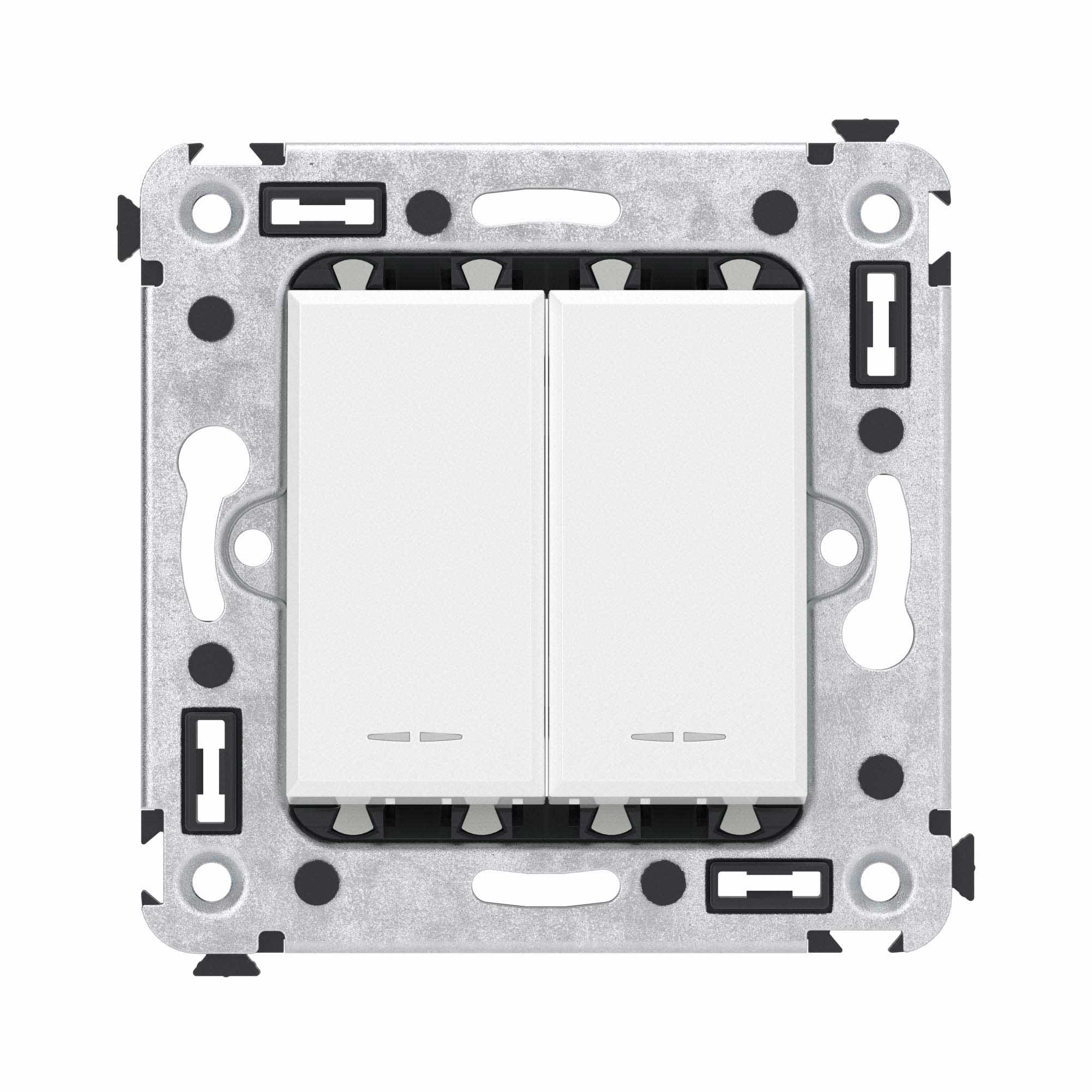 Изображение товара DKC Avanti Переключатель двухклавишный в стену, "Белое облако"