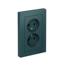 Изображение товара Systeme Electric AtlasDesign Изумруд Розетка б/з двойная, 16А, в сборе