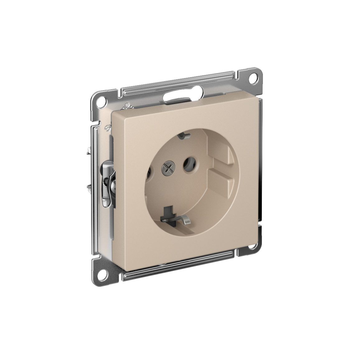 Изображение товара Systeme Electric AtlasDesign Песочный Розетка с заземлением, 16А, мех., быстрозажим. клем.