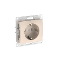 Изображение товара Systeme Electric Glossa Бежевый Розетка с заземлением, 16А, мех., быстрозажим. клем.