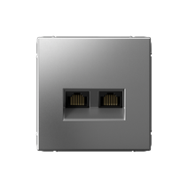Изображение товара Systeme Electric ArtGallery Сталь Розетка двойная компьютерная RJ45+RJ45, кат. 5е, механизм Изображение товара Systeme Electric ArtGallery Сталь Розетка двойная компьютерная RJ45+RJ45, кат. 5е, механизм