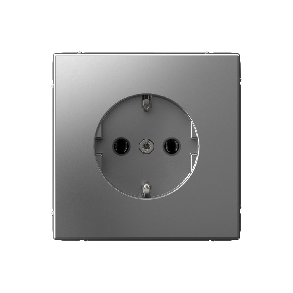 Изображение товара Systeme Electric ArtGallery Сталь Розетка с заземлением, 16А, механизм, быстрозажим. клем.