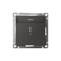 Изображение товара Systeme Electric AtlasDesign Базальт Выключатель карточный с подсветкой, 10А, без задержки отключения, механизм