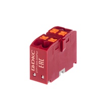 Изображение товара DKC Nuputuk Блок распределительный, зажим push-in, 4 точки подключения 2,5 кв.мм, красный