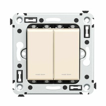 Изображение товара DKC Avanti Инвертор двухклавишный в стену, "Ванильная дымка"