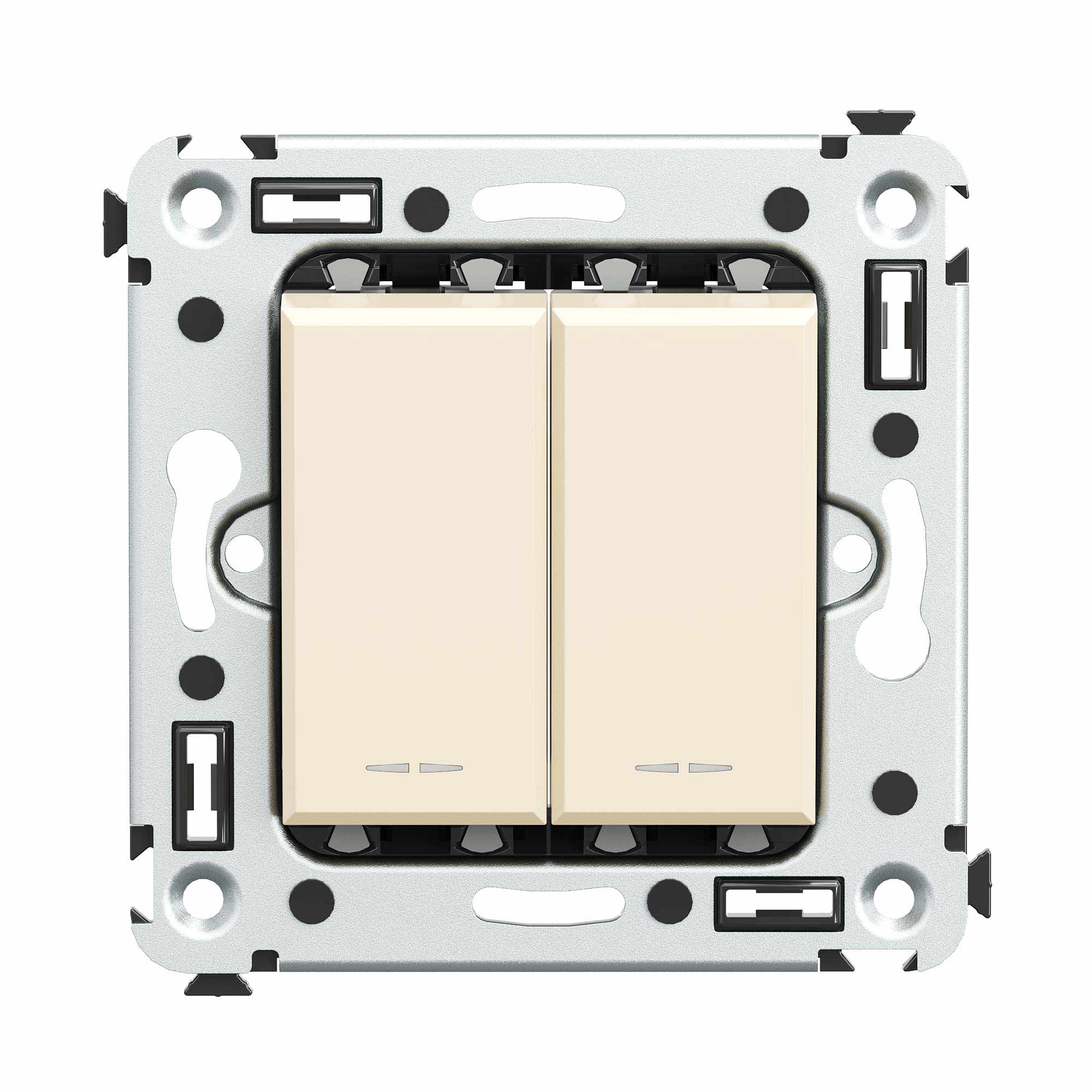 Изображение товара DKC Avanti двухклавишный инвертор 230 В, 16 А, ванильная дымка