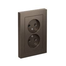 Изображение товара Systeme Electric AtlasDesign Мокко Розетка б/з двойная, со шторками,16А, в сборе
