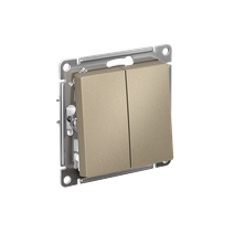Изображение товара Systeme Electric AtlasDesign Шампань Переключатель 2-клавишный, сх.6/2, 10АХ, мех., быстрозажим. клем.