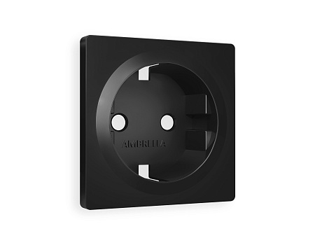 Изображение товара Ambrella Volt Лицевая панель ALFA (Черный матовый) для электрической розетки с заземлением QUANT AP8060