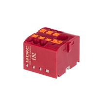Изображение товара DKC Nuputuk Блок распределительный, зажим push-in, 1 ввод 6 кв.мм, 6 точек подключения 2,5 кв.мм, красный