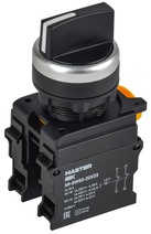 Изображение товара IEK MASTER Переключатель 3 положения возвратный 2NO чёрный