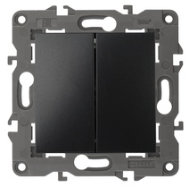 Изображение товара ЭРА Переключатель Elegance 14-1112-05 перекрёстный двойной 10АХ-250В антрацит