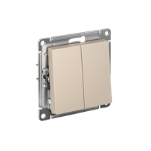 Изображение товара Systeme Electric AtlasDesign Песочный Переключатель 2-клавишный, сх.6/2, 10АХ, мех., быстрозажим. клем.