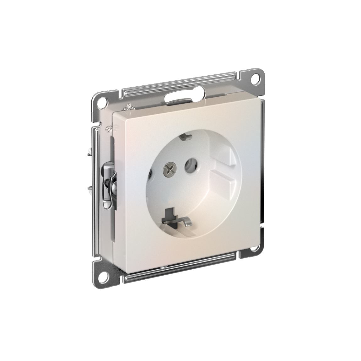 Изображение товара AtlasDesign Жемчуг: розетка с заземлением 16 А, быстрозажим